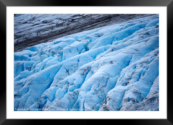 Deep furrows of Exit Glacier (Alaska) Framed Mounted Print by Andreas Himmler