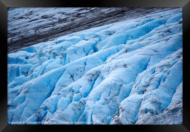 Deep furrows of Exit Glacier (Alaska) Framed Print by Andreas Himmler