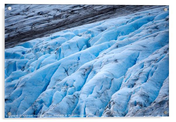 Deep furrows of Exit Glacier (Alaska) Acrylic by Andreas Himmler