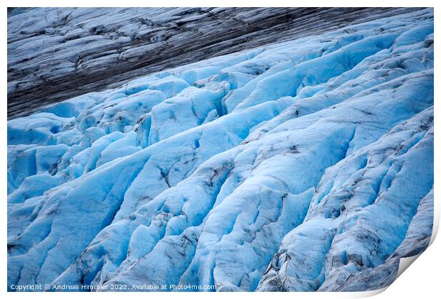 Deep furrows of Exit Glacier (Alaska) Print by Andreas Himmler