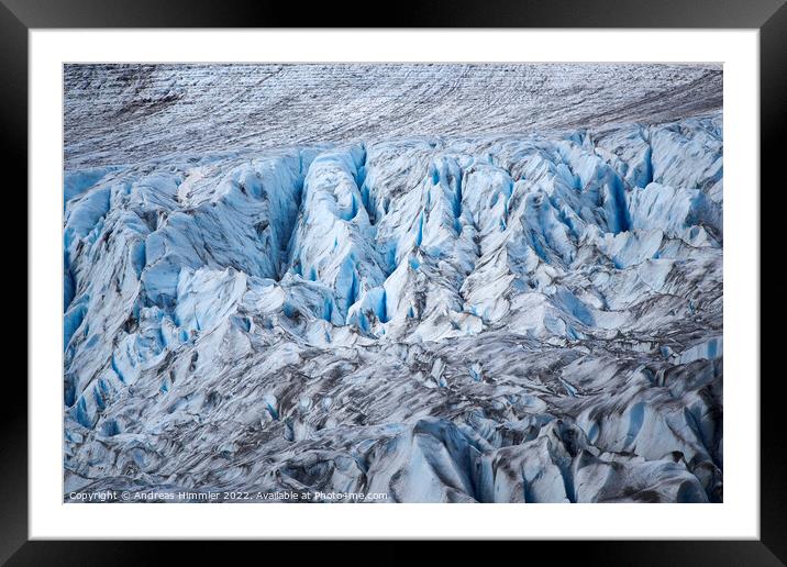 Deep blue furrows of Exit Glacier (Alaska) Framed Mounted Print by Andreas Himmler