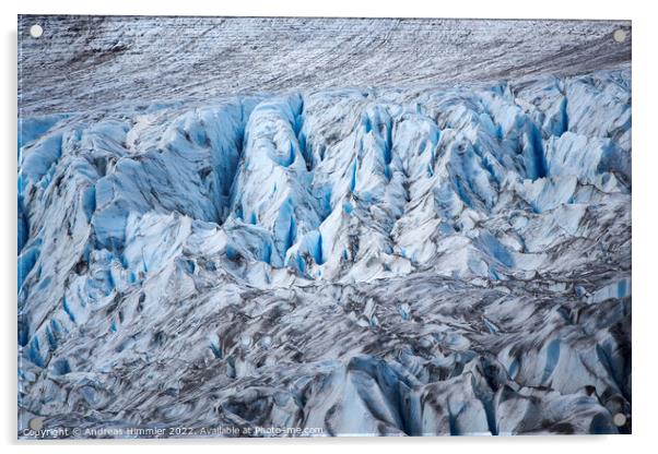 Deep blue furrows of Exit Glacier (Alaska) Acrylic by Andreas Himmler