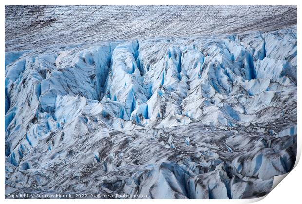 Deep blue furrows of Exit Glacier (Alaska) Print by Andreas Himmler