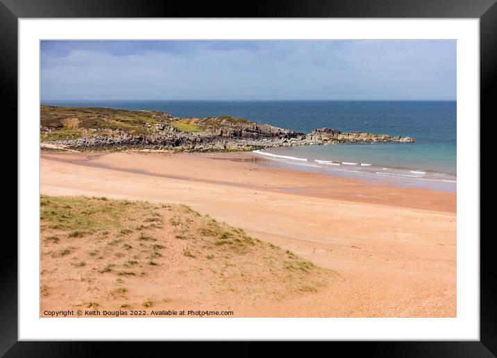 Sandy beach and dunes at Redpoint Framed Mounted Print by Keith Douglas