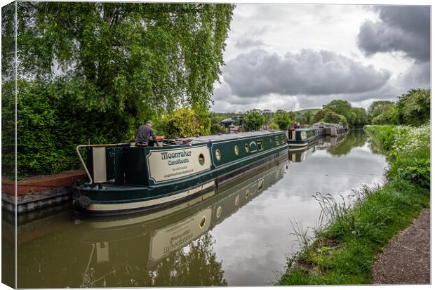 On the canal at Honeystreet, Wiltshire Canvas Print by Sue Knight