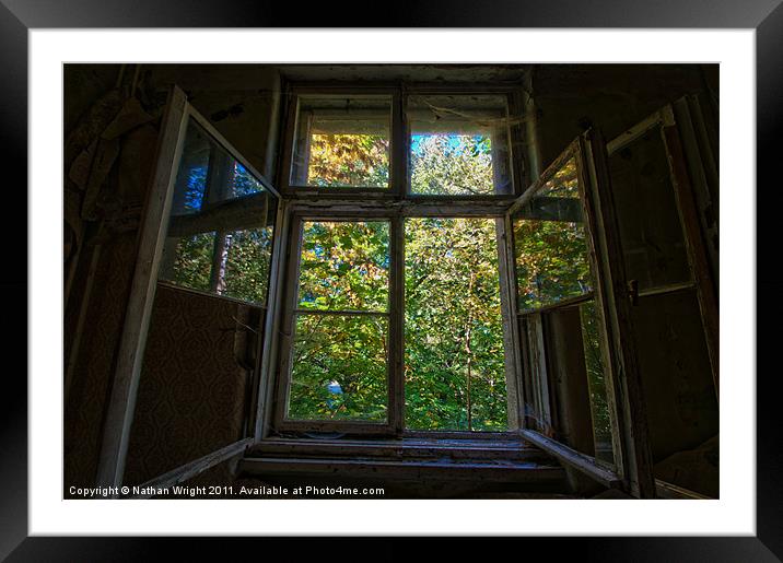 Open urbex window Framed Mounted Print by Nathan Wright