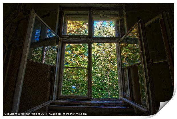 Open urbex window Print by Nathan Wright