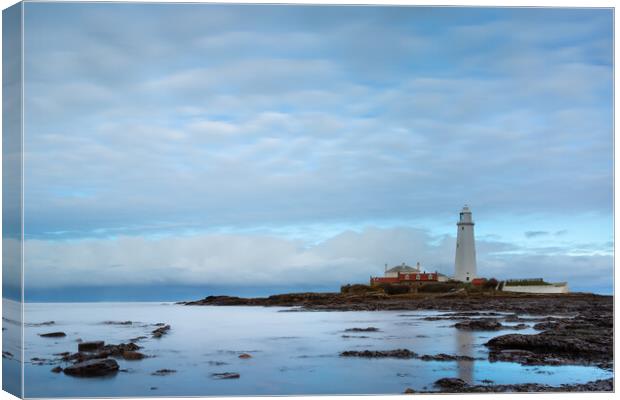 St Marys Lighthouse Northumberland Canvas Print by Phil Durkin DPAGB BPE4