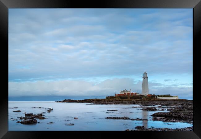 St Marys Lighthouse Northumberland Framed Print by Phil Durkin DPAGB BPE4