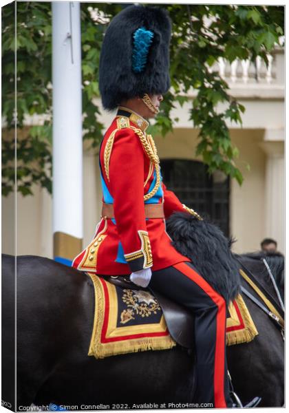 Prince William, Trooping of the Colour Canvas Print by Simon Connellan
