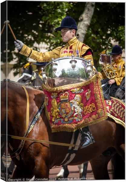 The Guards Kettle Drummers Canvas Print by Simon Connellan