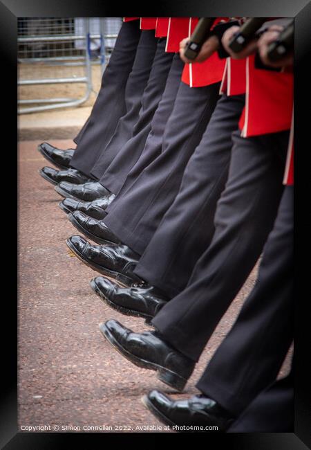 Guards boots, The Mall  Framed Print by Simon Connellan