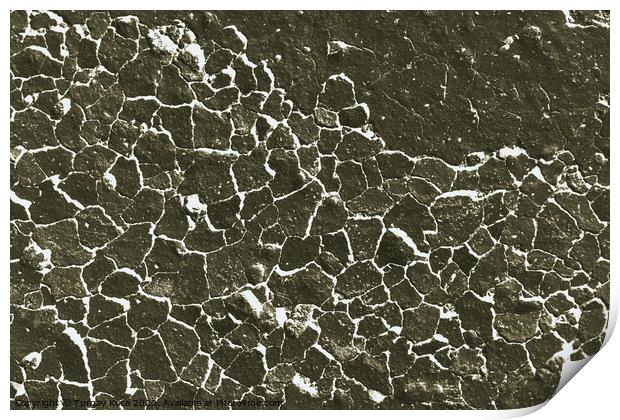 Crack concrete textured as abstract grunge background Print by Turgay Koca