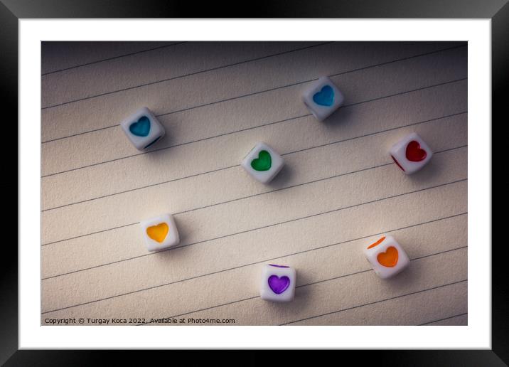 Colorful cubes with a heart  on paper Framed Mounted Print by Turgay Koca