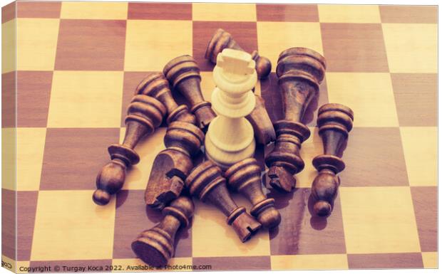 Chess board with chess pieces  Canvas Print by Turgay Koca