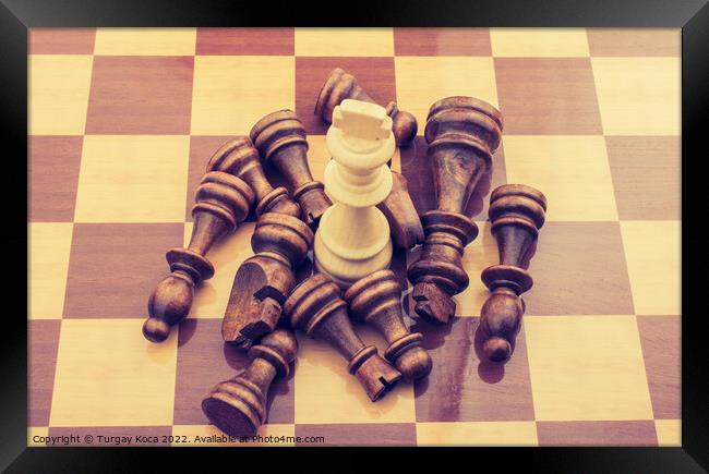 Chess board with chess pieces  Framed Print by Turgay Koca