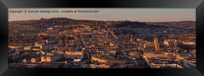 Bath golden hour panoramic  Framed Print by Duncan Savidge