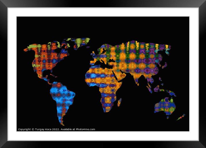 Roughly sketched out world map as global business concepts Framed Mounted Print by Turgay Koca