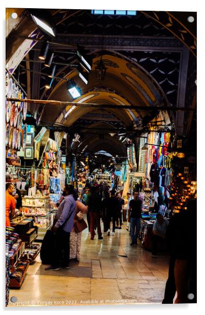 The Grand Bazaar is one of the largest and oldest covered market Acrylic by Turgay Koca