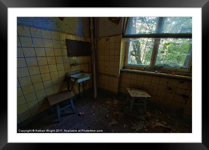 2 stools in the kitchen Framed Mounted Print by Nathan Wright