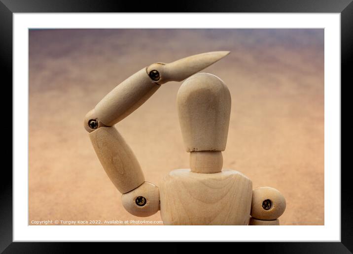 Anatomy doll making a hand gesture Framed Mounted Print by Turgay Koca