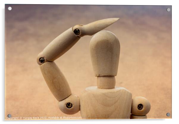 Anatomy doll making a hand gesture Acrylic by Turgay Koca