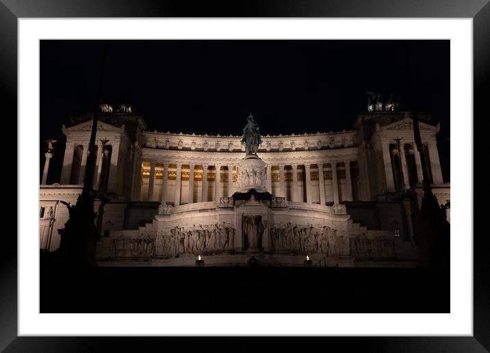 Altar of the Fatherland In Rome At Night Framed Mounted Print by Artur Bogacki