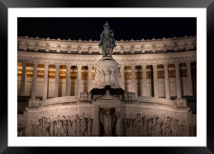 Altar of the Fatherland In Rome By Night Framed Mounted Print by Artur Bogacki