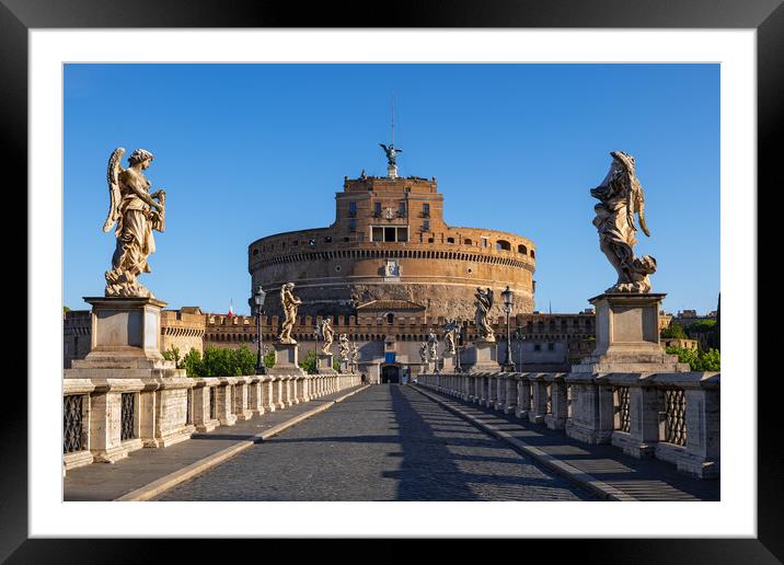 Castel Sant Angelo And Bridge In Rome Framed Mounted Print by Artur Bogacki