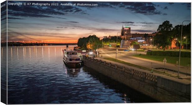 Enchanting Riga Nightscape Canvas Print by K7 Photography