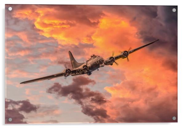B-17 Flying Fortress Sally-B Acrylic by J Biggadike