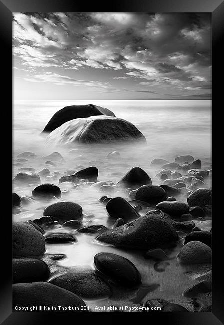 Alnmouth Beach Rocks bw Framed Print by Keith Thorburn EFIAP/b