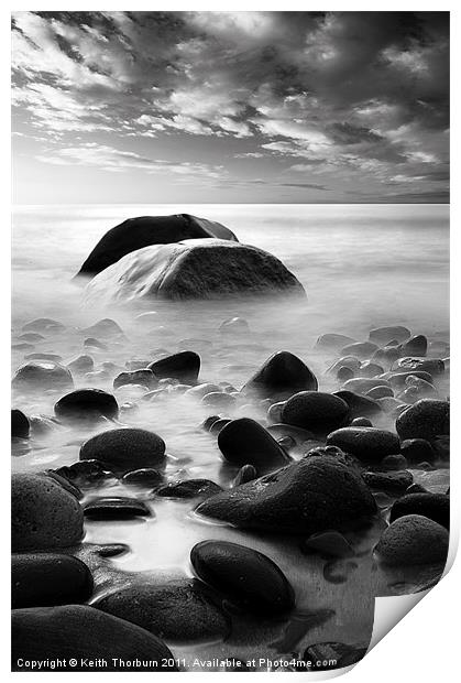 Alnmouth Beach Rocks bw Print by Keith Thorburn EFIAP/b