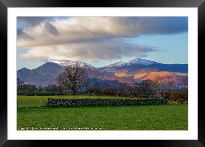 Catbells and the Derwent Fells from Castlerigg, Lake District, Cumbria Framed Mounted Print by Louise Heusinkveld