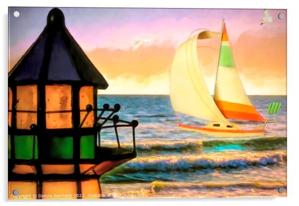 Come Sail Away Acrylic by Donna Kennedy