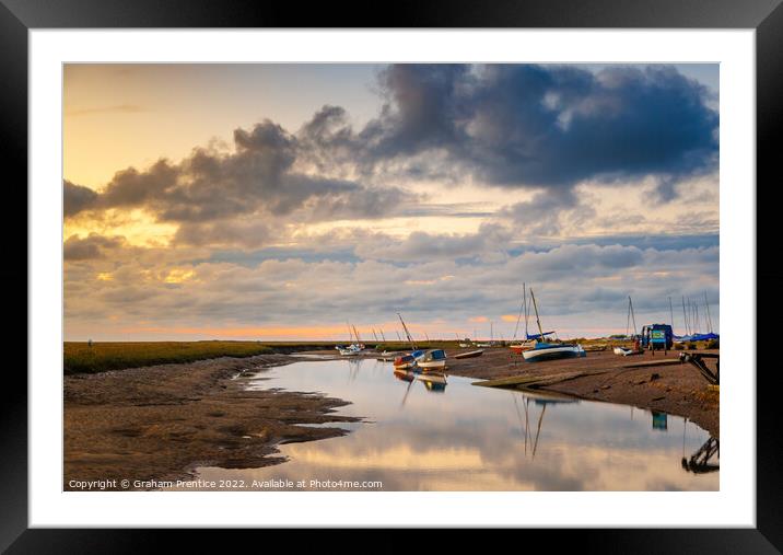 Evening Light over the River Glaven at Blakeney, N Framed Mounted Print by Graham Prentice