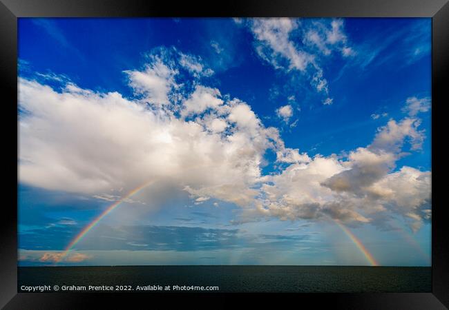 Rainbow over Tonle Sap Lake, Cambodia Framed Print by Graham Prentice