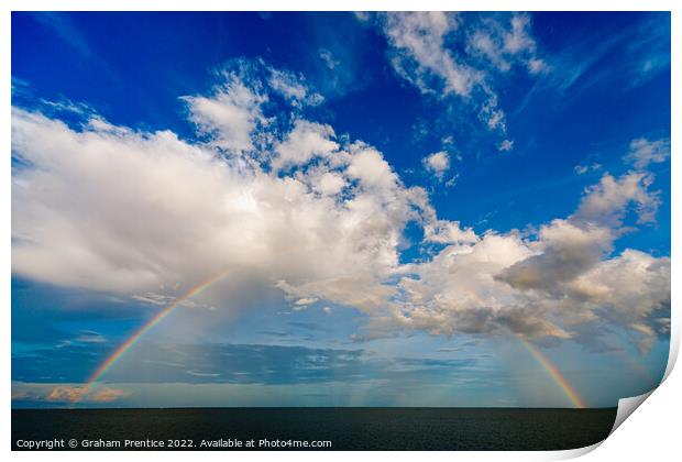Rainbow over Tonle Sap Lake, Cambodia Print by Graham Prentice