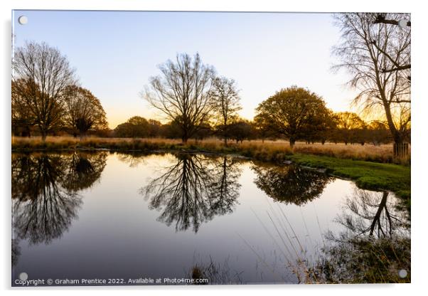 Richmond Park Sunrise Over White Ash Pond Acrylic by Graham Prentice