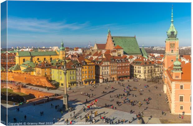 Castle Square Warsaw Canvas Print by Margaret Ryan