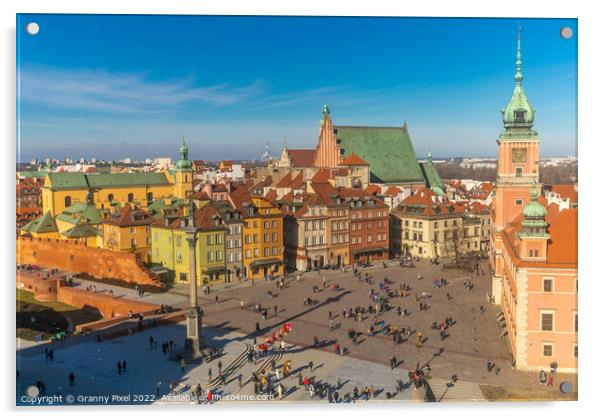 Castle Square Warsaw Acrylic by Margaret Ryan