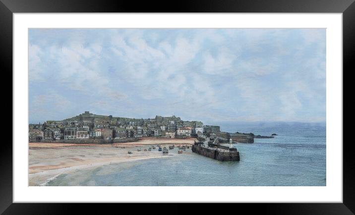 St Ives ,Cornwall watercolour Framed Mounted Print by kathy white