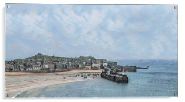 St Ives ,Cornwall watercolour Acrylic by kathy white