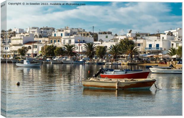 Serifos Port Canvas Print by Jo Sowden