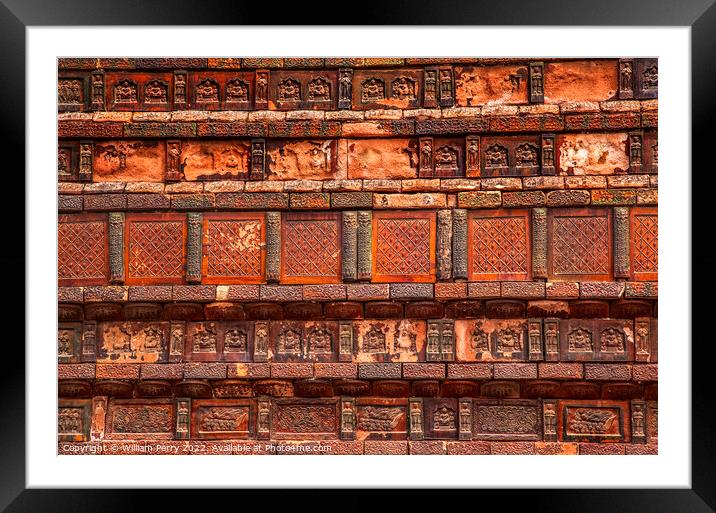 Ancient Bricks Details Buddhist Iron Pagoda Kaifeng Henan China Framed Mounted Print by William Perry