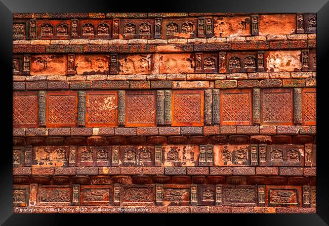 Ancient Bricks Details Buddhist Iron Pagoda Kaifeng Henan China Framed Print by William Perry