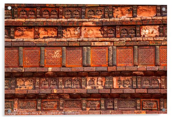 Ancient Bricks Details Buddhist Iron Pagoda Kaifeng Henan China Acrylic by William Perry