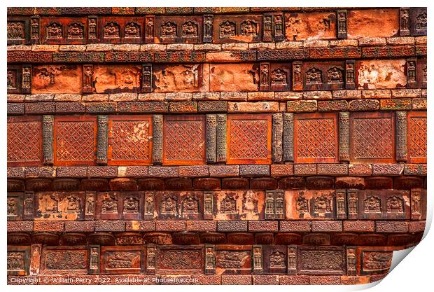 Ancient Bricks Details Buddhist Iron Pagoda Kaifeng Henan China Print by William Perry