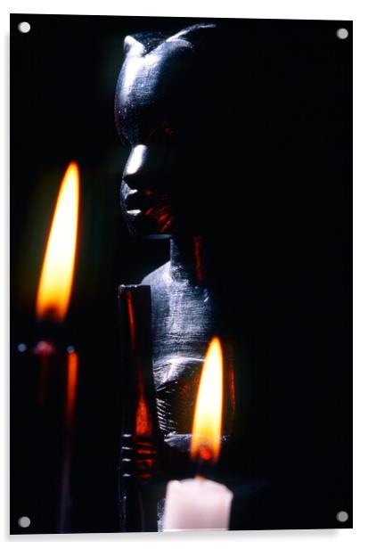 closeup of an african statue Acrylic by youri Mahieu