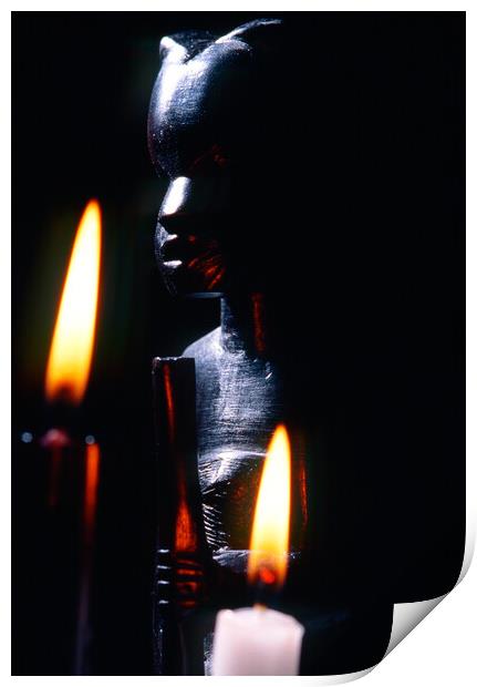 closeup of an african statue Print by youri Mahieu